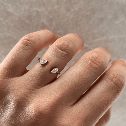 Marquise Shaped Three Stone Lab Grown Diamond Engagement Ring