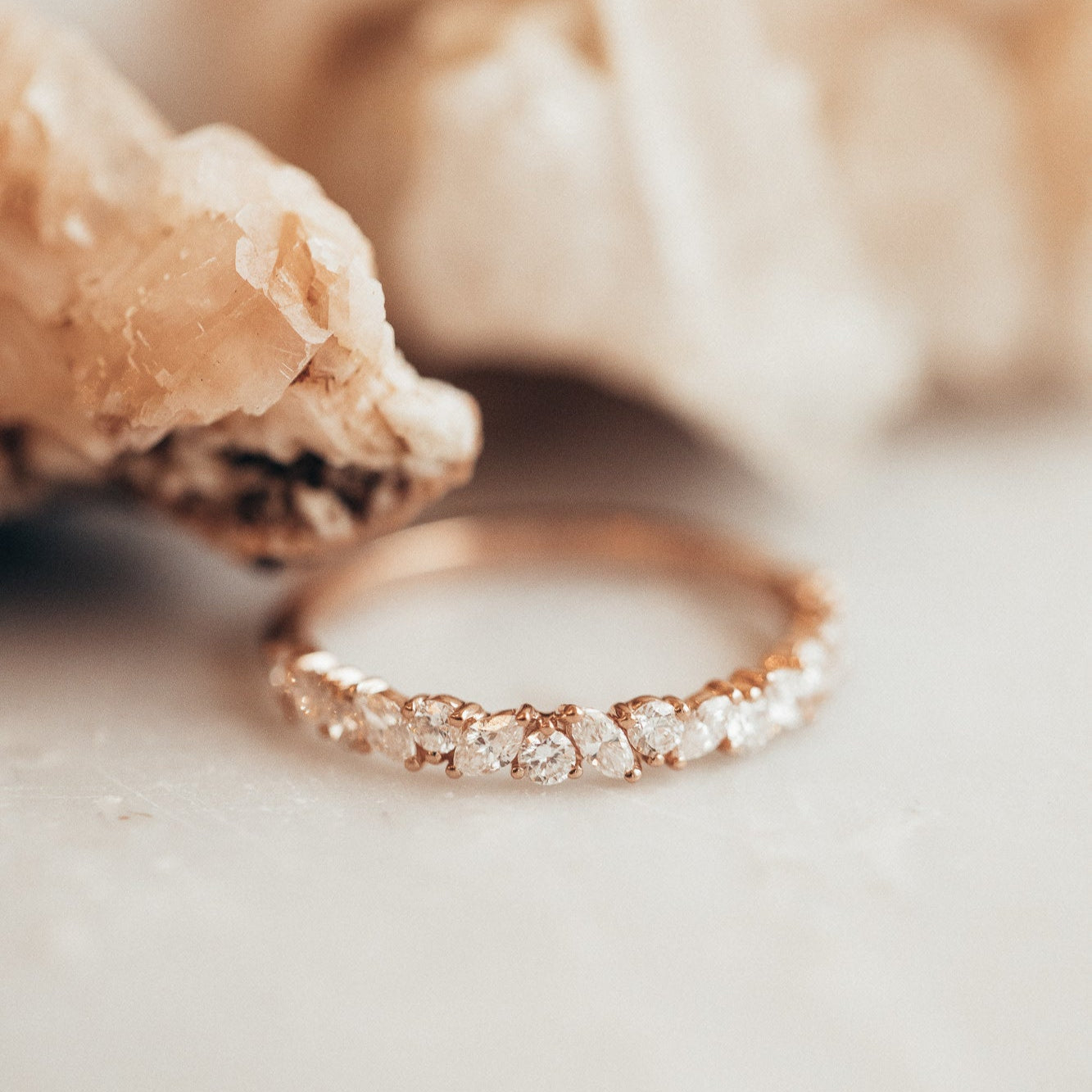 0.25 TCW Round Shaped Half Eternity Lab Grown Diamond Wedding Band