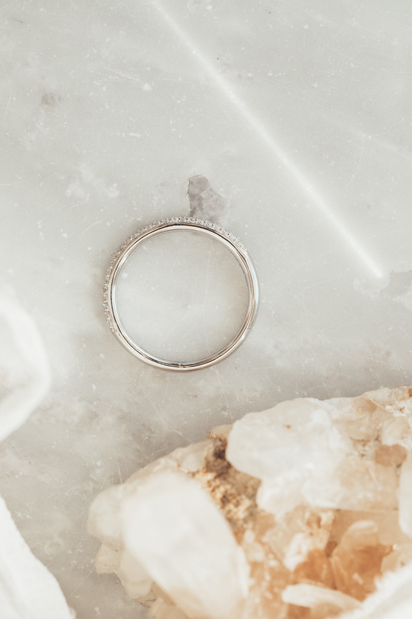 0.25 TCW Round Shaped Half Eternity Lab Grown Diamond Wedding Band