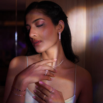 1.60 TCW Round Cut Moissanite Dangle Earrings in Gold 3