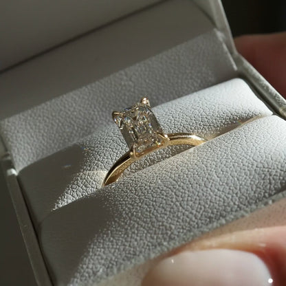 2.5 CT Emerald Lab Grown Solitaire Engagement Ring (US Size 7.5 Ready To Ship)