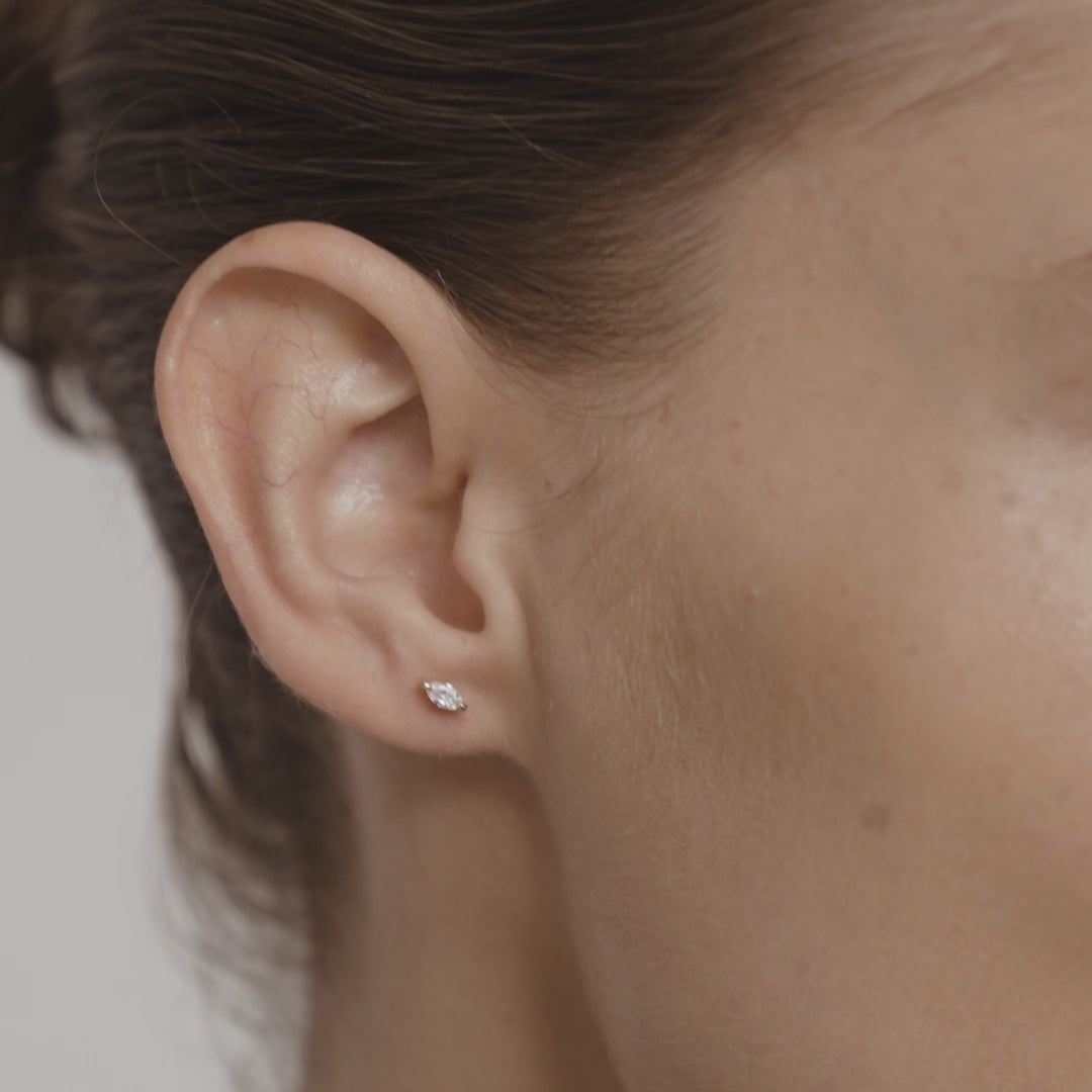 0.2 TCW Marquise Shaped Lab Grown Diamond Stud Earrings