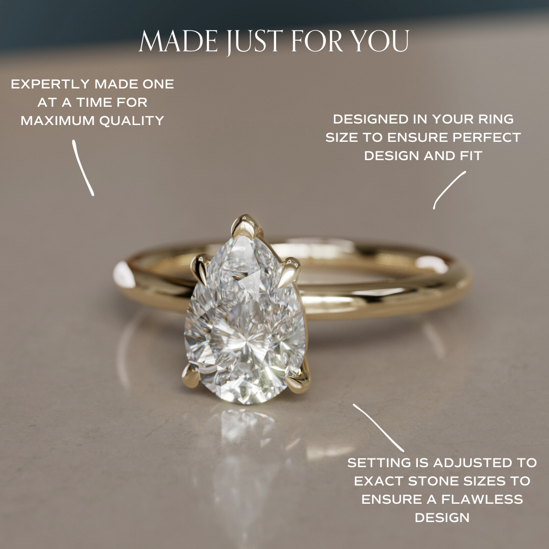 Marquise Shaped Three Stone Lab Grown Diamond Engagement Ring