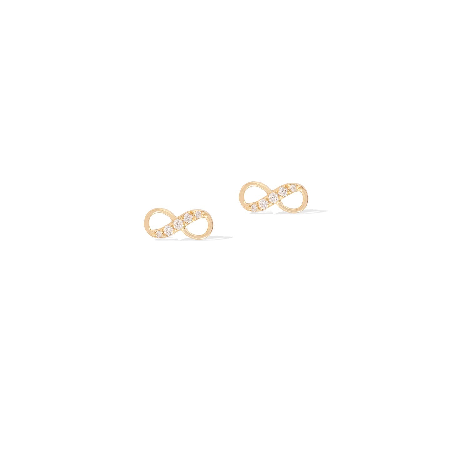 0.30 TCW Round Cut Moissanite Infinity Stud Earrings in Gold 1