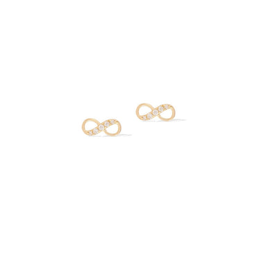 0.30 TCW Round Cut Moissanite Infinity Stud Earrings in Gold 1