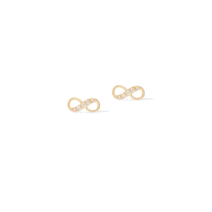 0.30 TCW Round Cut Moissanite Infinity Stud Earrings in Gold 1