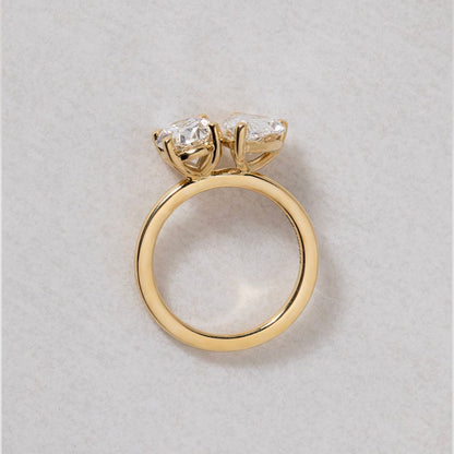 Marquise Shaped Three Stone Lab Grown Diamond Engagement Ring