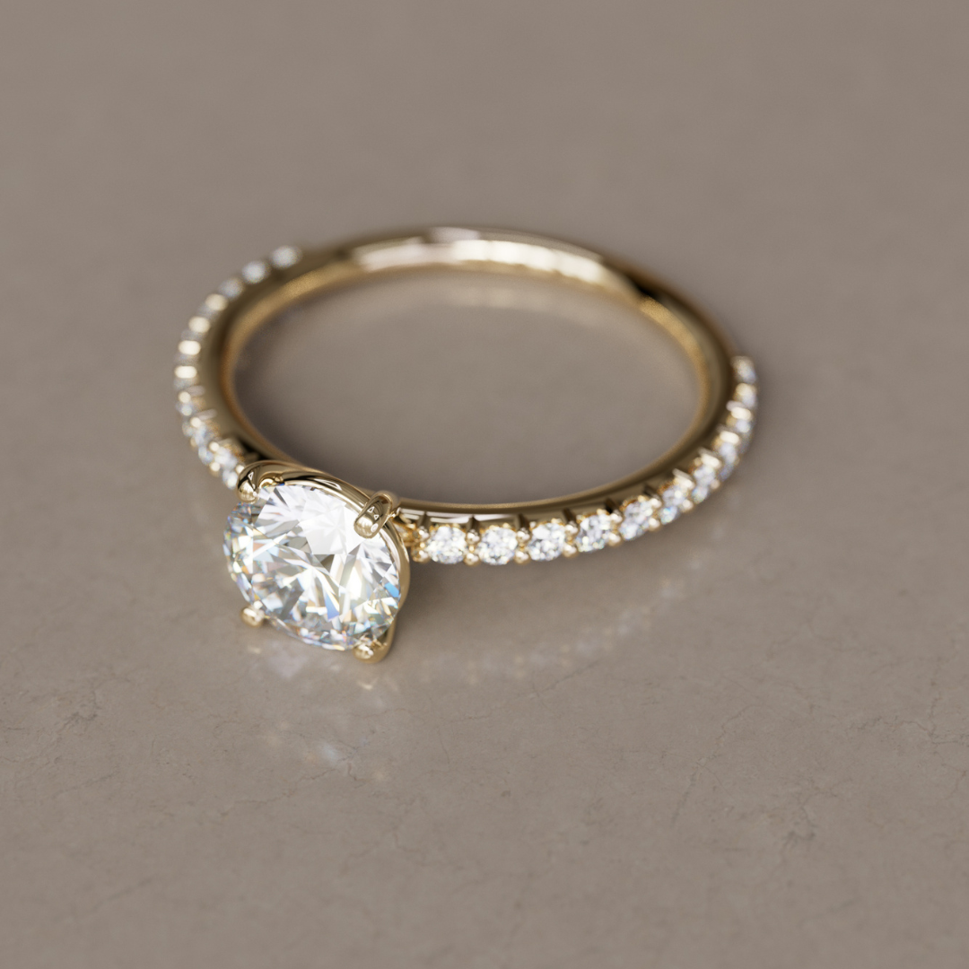 Marquise Shaped Three Stone Lab Grown Diamond Engagement Ring