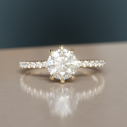 Marquise Shaped Three Stone Lab Grown Diamond Engagement Ring