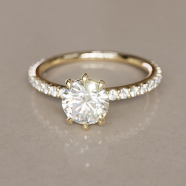 Marquise Shaped Three Stone Lab Grown Diamond Engagement Ring