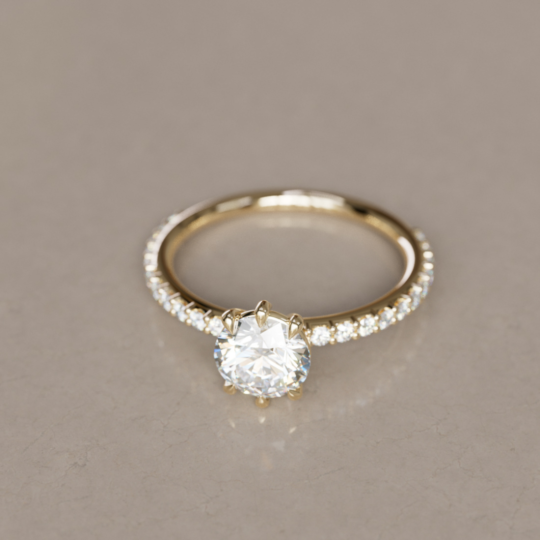 Marquise Shaped Three Stone Lab Grown Diamond Engagement Ring