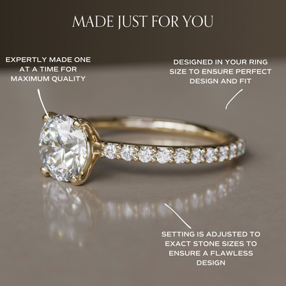 Marquise Shaped Three Stone Lab Grown Diamond Engagement Ring