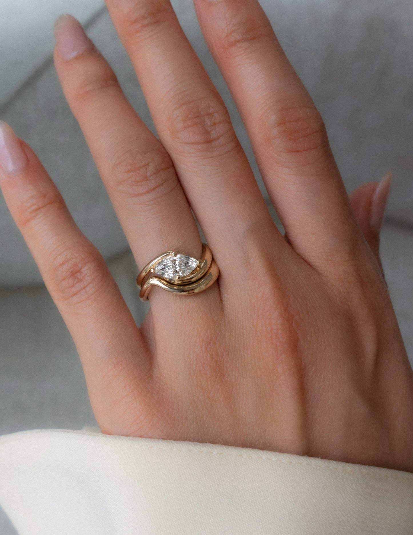 1 CT Marquise Cut Solitaire Lab Grown Diamond Ring With Wrap Classic Plain Band