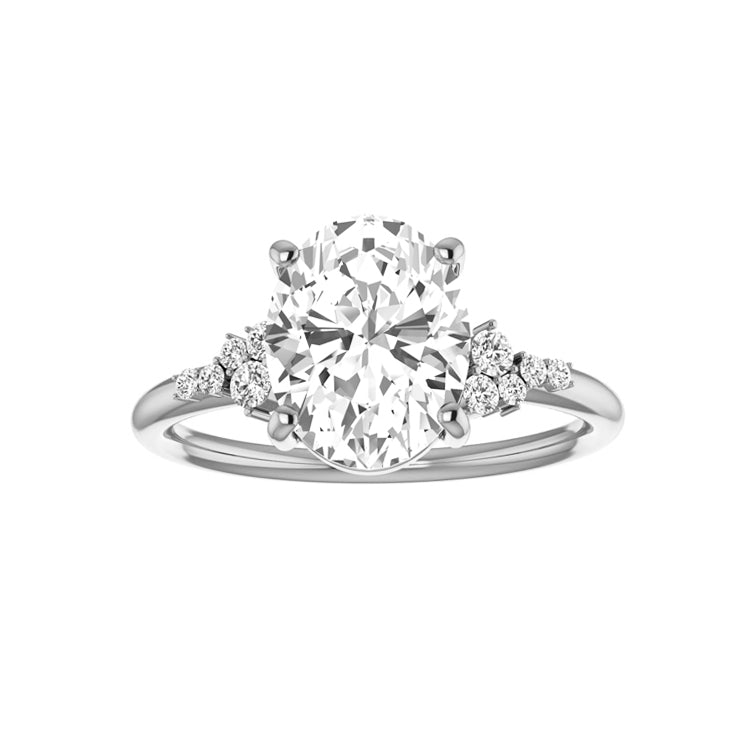 Marquise Shaped Three Stone Lab Grown Diamond Engagement Ring