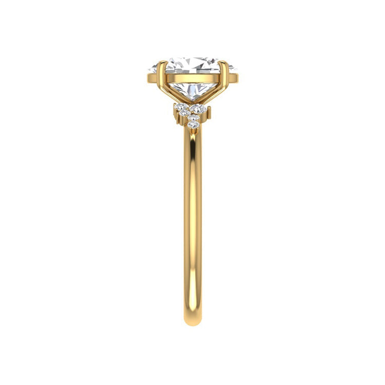 Marquise Shaped Three Stone Lab Grown Diamond Engagement Ring