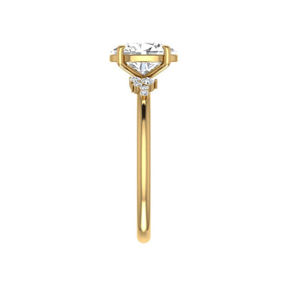 Marquise Shaped Three Stone Lab Grown Diamond Engagement Ring