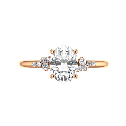 Marquise Shaped Three Stone Lab Grown Diamond Engagement Ring