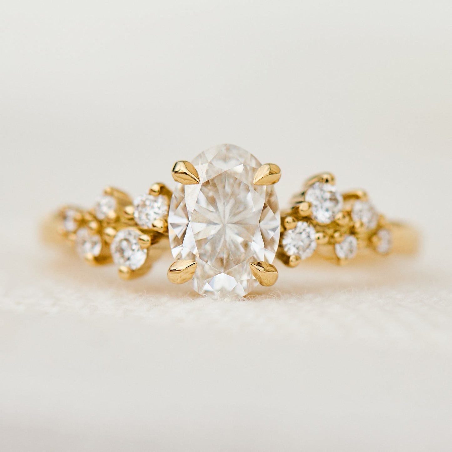 Marquise Shaped Three Stone Lab Grown Diamond Engagement Ring