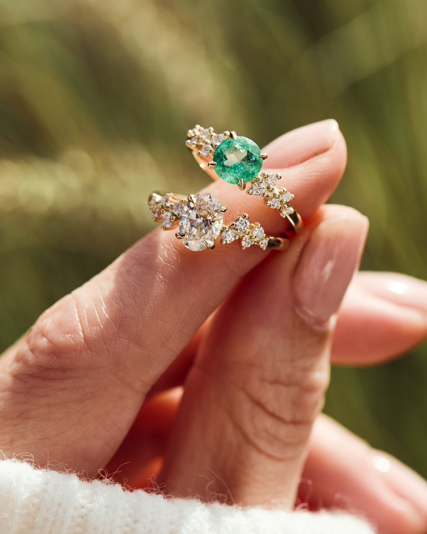 Marquise Shaped Three Stone Lab Grown Diamond Engagement Ring