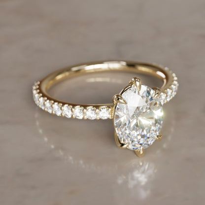Marquise Shaped Three Stone Lab Grown Diamond Engagement Ring