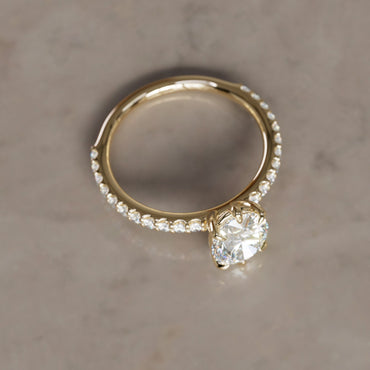 Marquise Shaped Three Stone Lab Grown Diamond Engagement Ring