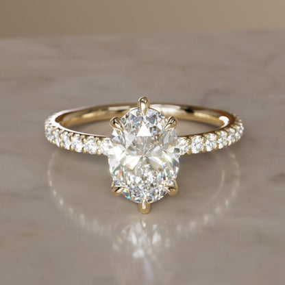 Marquise Shaped Three Stone Lab Grown Diamond Engagement Ring