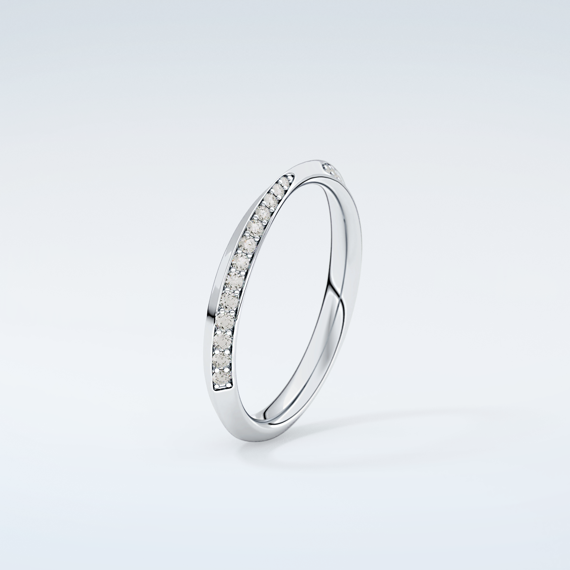 0.16 TCW Round Shaped Moissanite Wedding Band 18