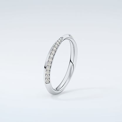 0.16 TCW Round Shaped Moissanite Wedding Band 18