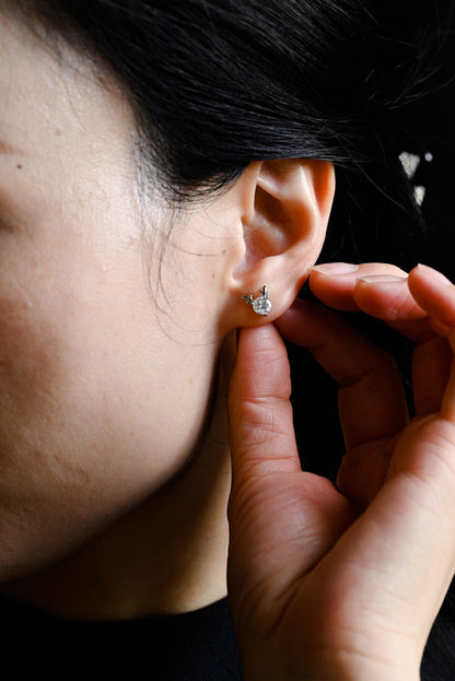 0.70 TCW Round Cut Moissanite Stud Earrings in Gold 6