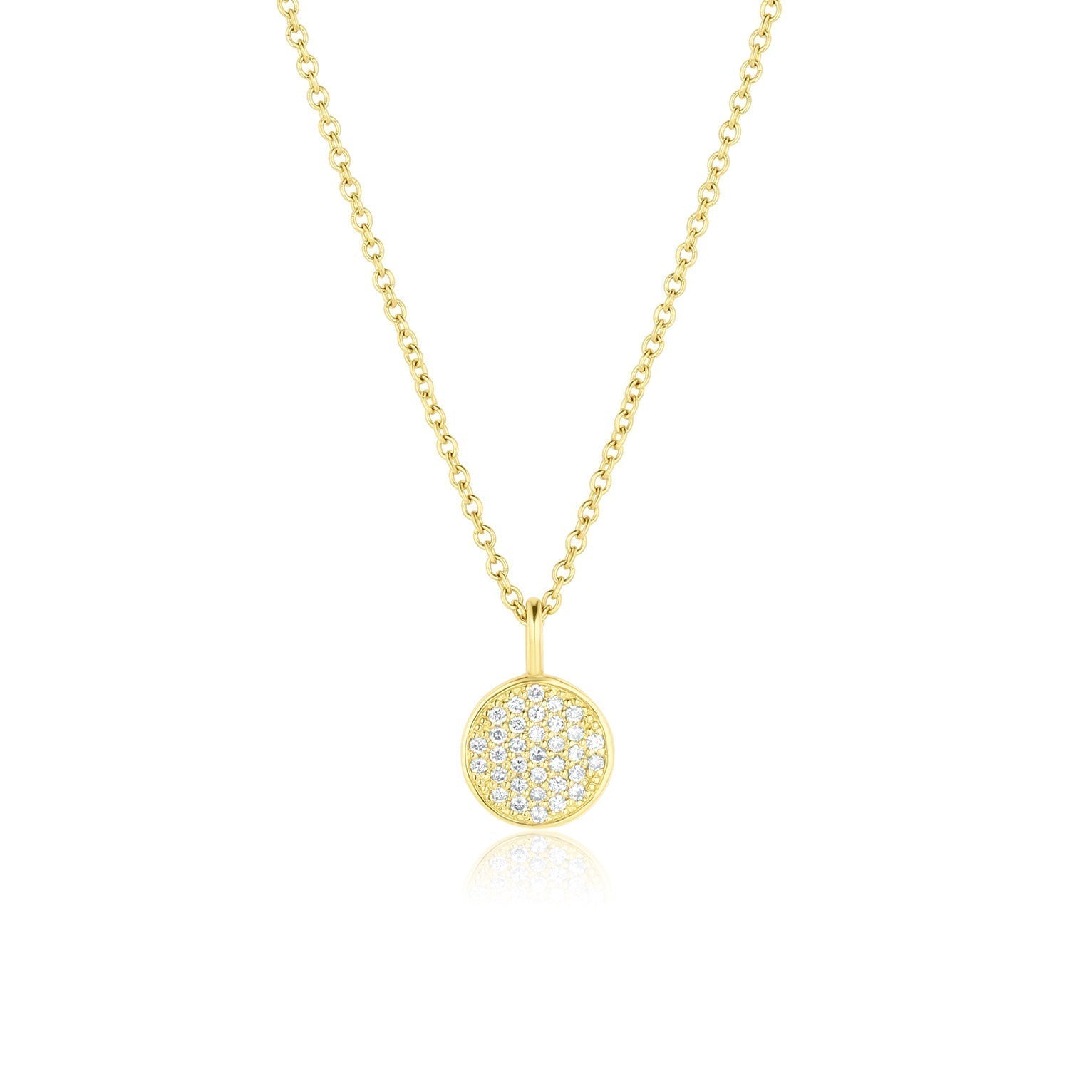 0.20 CT Round Cut Moissanite Diamond Circle Pendant Necklace in Solid Gold 2