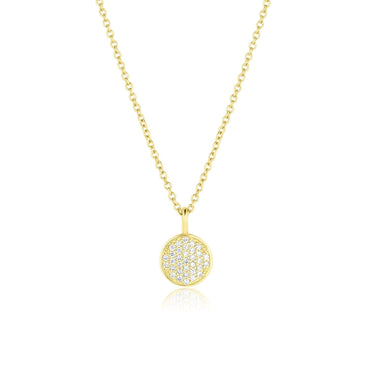 0.20 CT Round Cut Moissanite Diamond Circle Pendant Necklace in Solid Gold 2