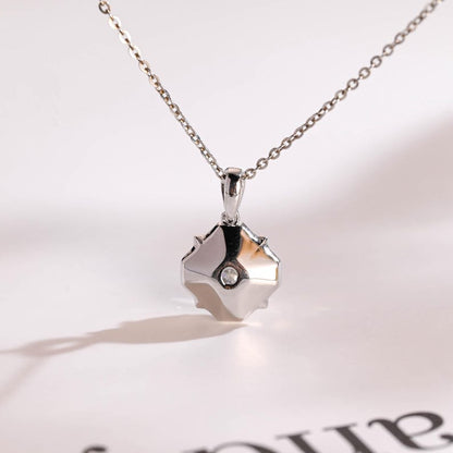 0.50 CT Round Moissanite Diamond Floral Pendant Necklace in Solid Gold 6