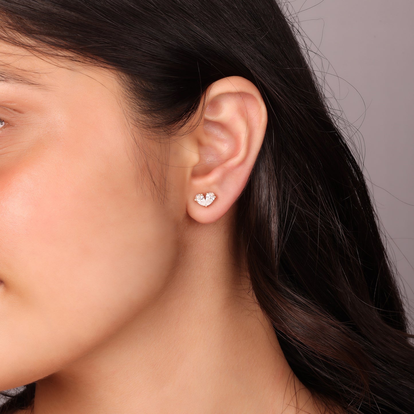 1.50 TCW Pear Cut Moissanite Two Stone Earrings in Gold 3