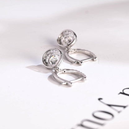 1.30 TCW Round Cut Moissanite Drop Earrings in Gold 10