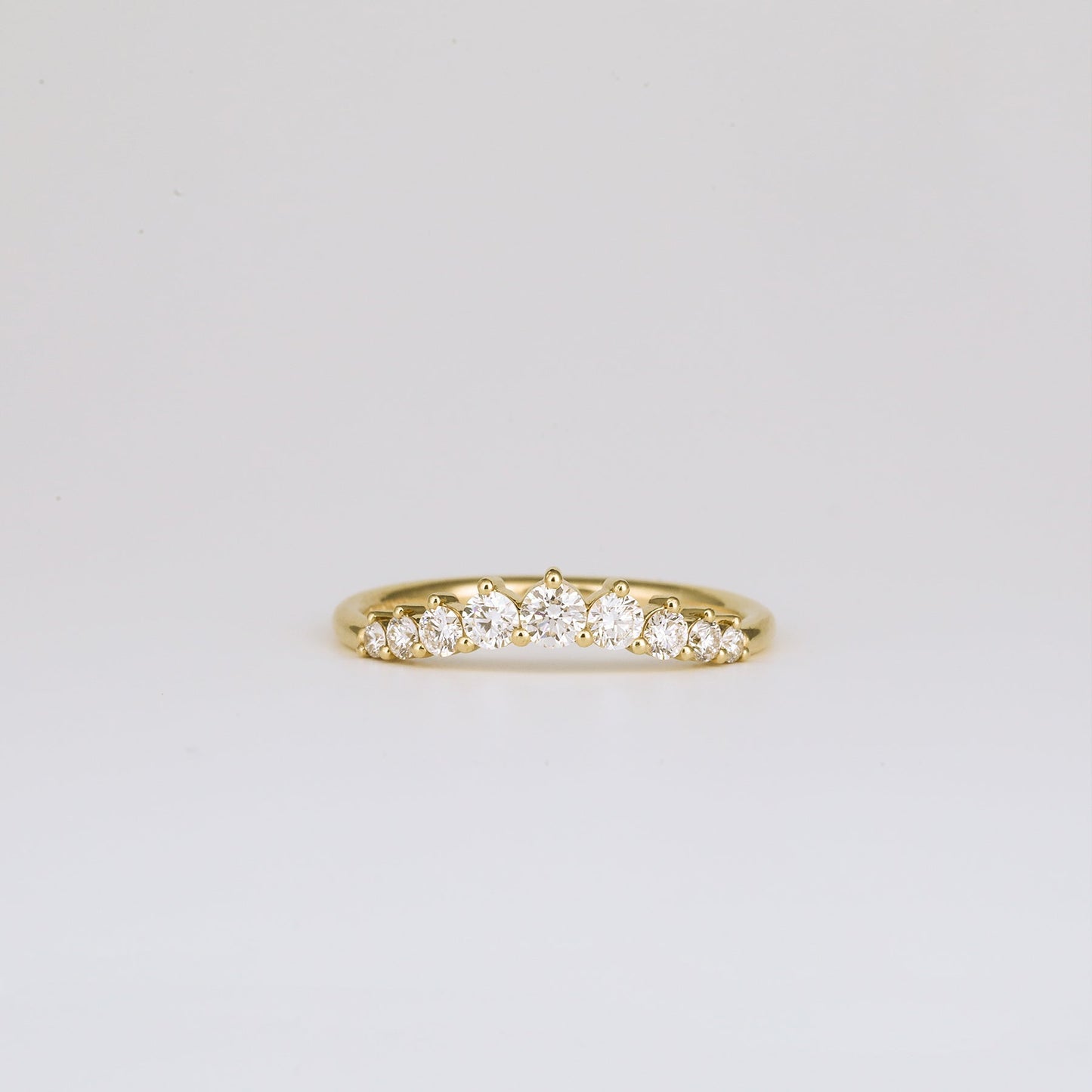 0.31 TCW Round Stones Curved Lab Grown Diamond Wedding Band