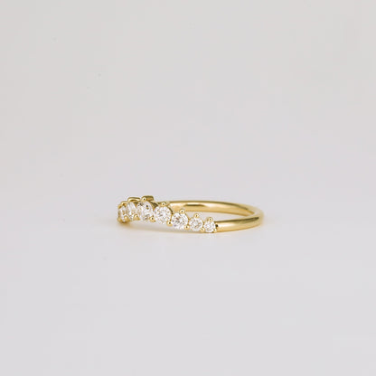 0.31 TCW Round Stones Curved Lab Grown Diamond Wedding Band