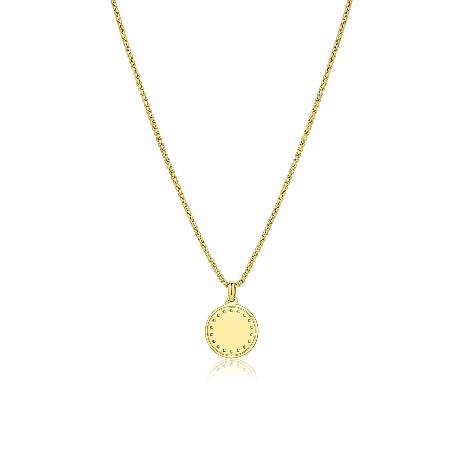 Circle Charm Pendant Necklace in Solid Gold 1