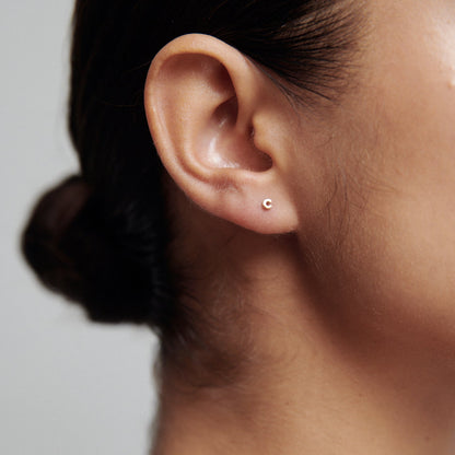 Micro Letter Earrings in Gold 5