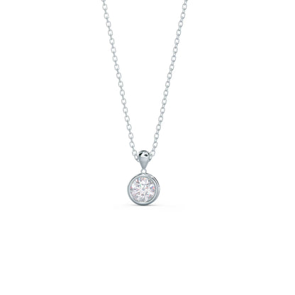1.0 CT Round Cut Moissanite Bezel Pendant Necklace in Solid Gold 5