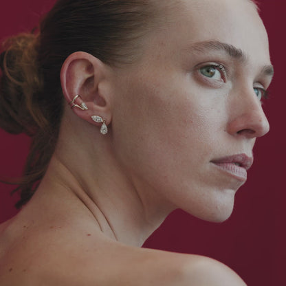 0.4 TCW Pear Shaped Lab Grown Diamond Ear Cuffs