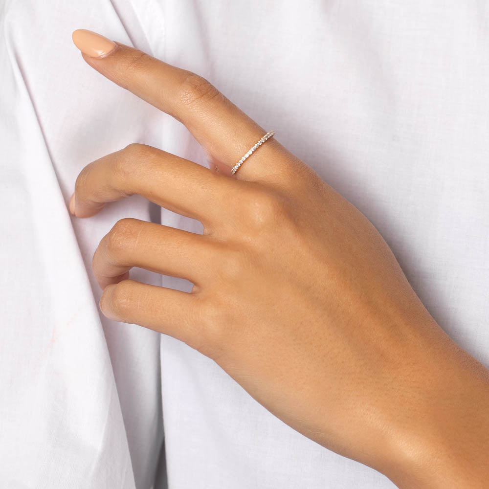 0.50 TCW Round Full Eternity Moissanite Diamond Wedding Band