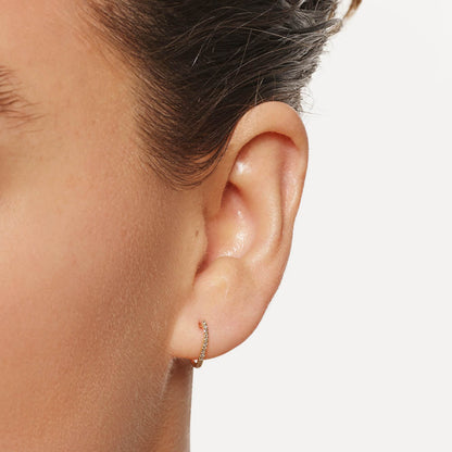 0.936 TCW Round Shaped Moissanite Wave Huggies Earrings