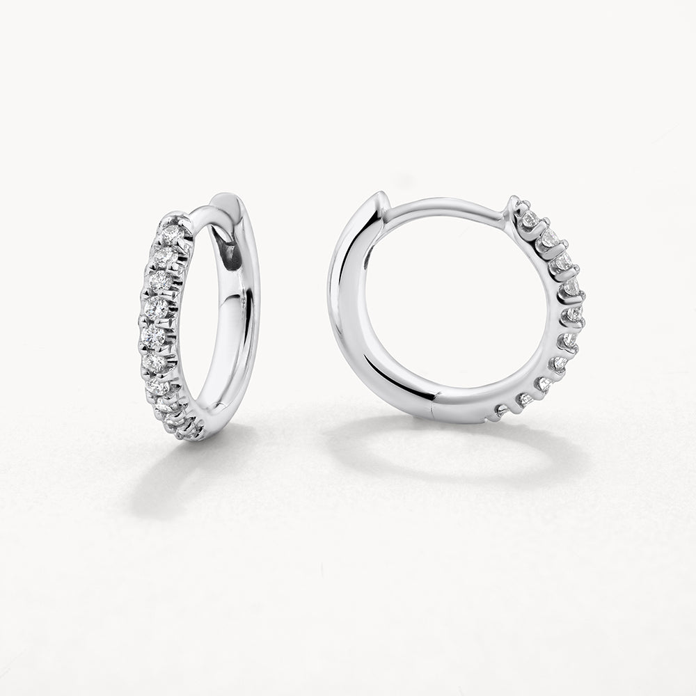 0.14 TCW Round Shaped Moissanite Hoop Earrings
