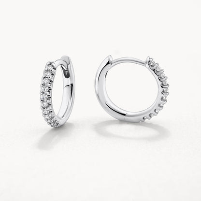 0.14 TCW Round Shaped Moissanite Hoop Earrings