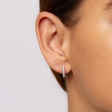 0.14 TCW Round Shaped Moissanite Hoop Earrings