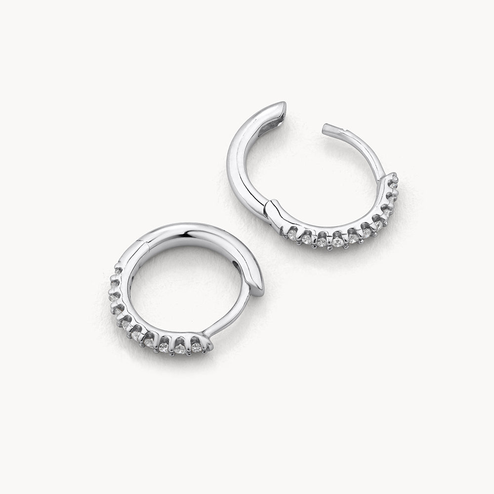 0.14 TCW Round Shaped Moissanite Hoop Earrings
