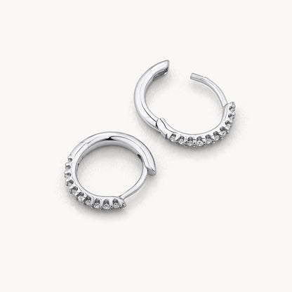 0.14 TCW Round Shaped Moissanite Hoop Earrings