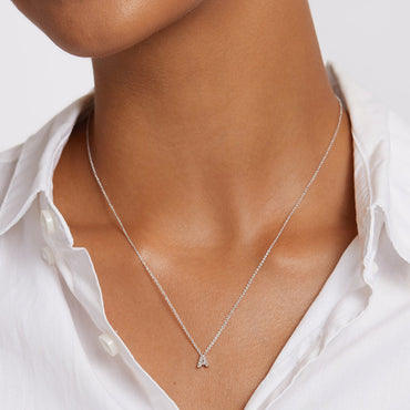 0.6 TCW Round Shaped Initial Moissanite Necklace