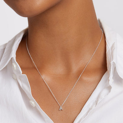 0.6 TCW Round Shaped Initial Moissanite Necklace