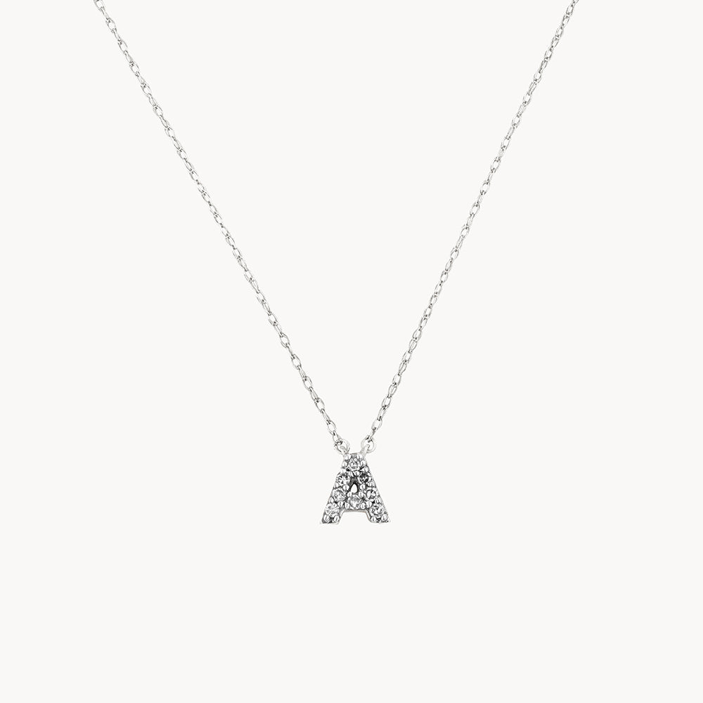 0.6 TCW Round Shaped Initial Moissanite Necklace